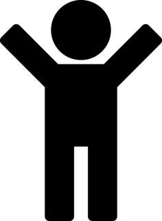 Man Silhouette With Raised Arms Outline Svg File, Free Vectors File